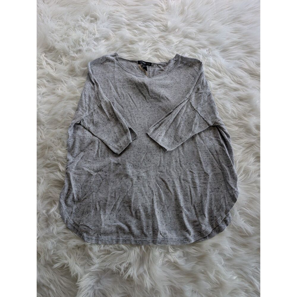 Mango Basics Grey Short Sleeve Wide Top, size Medium